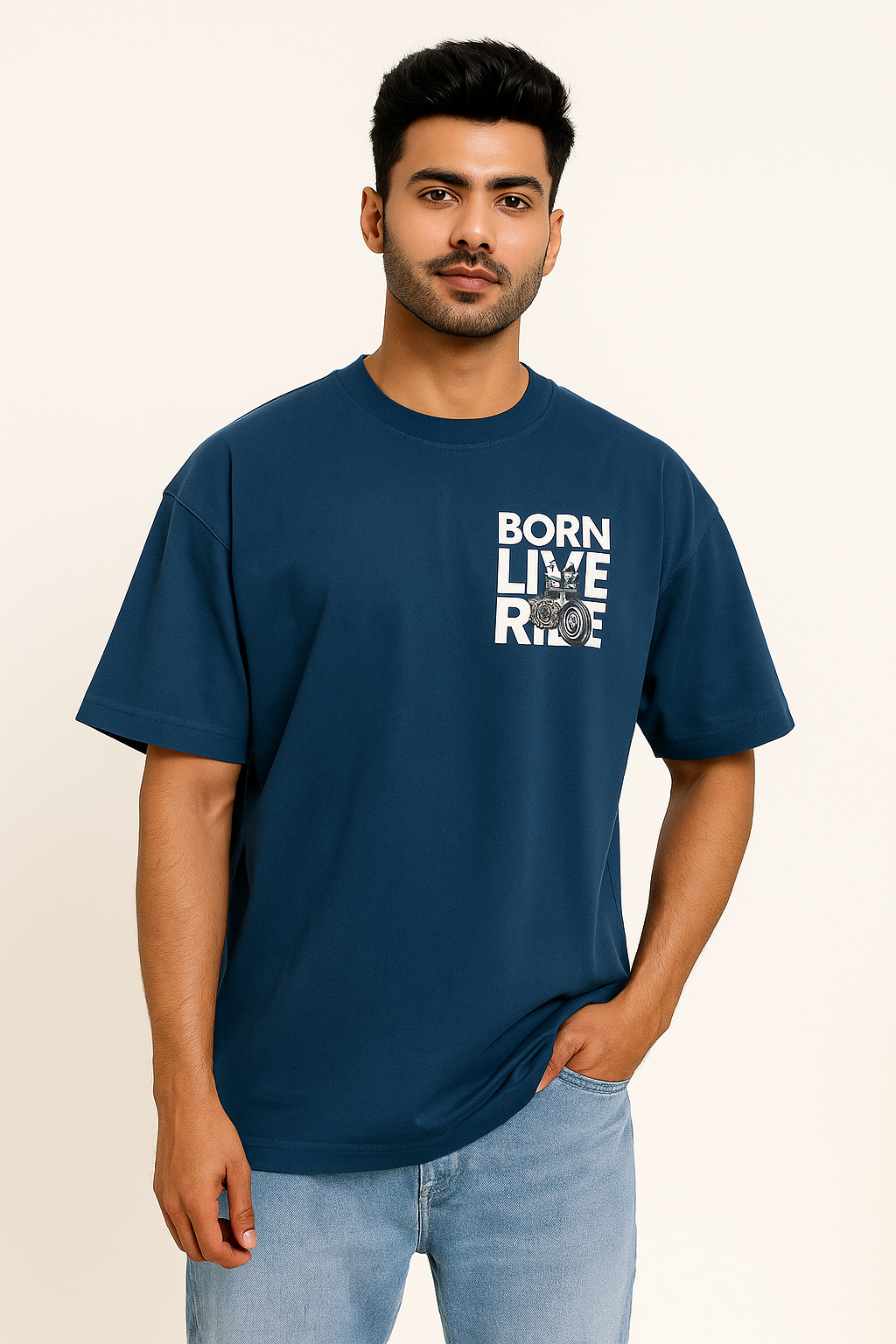 Born Live Ride tee – oversized graphic t-shirt for riders and streetwear lovers