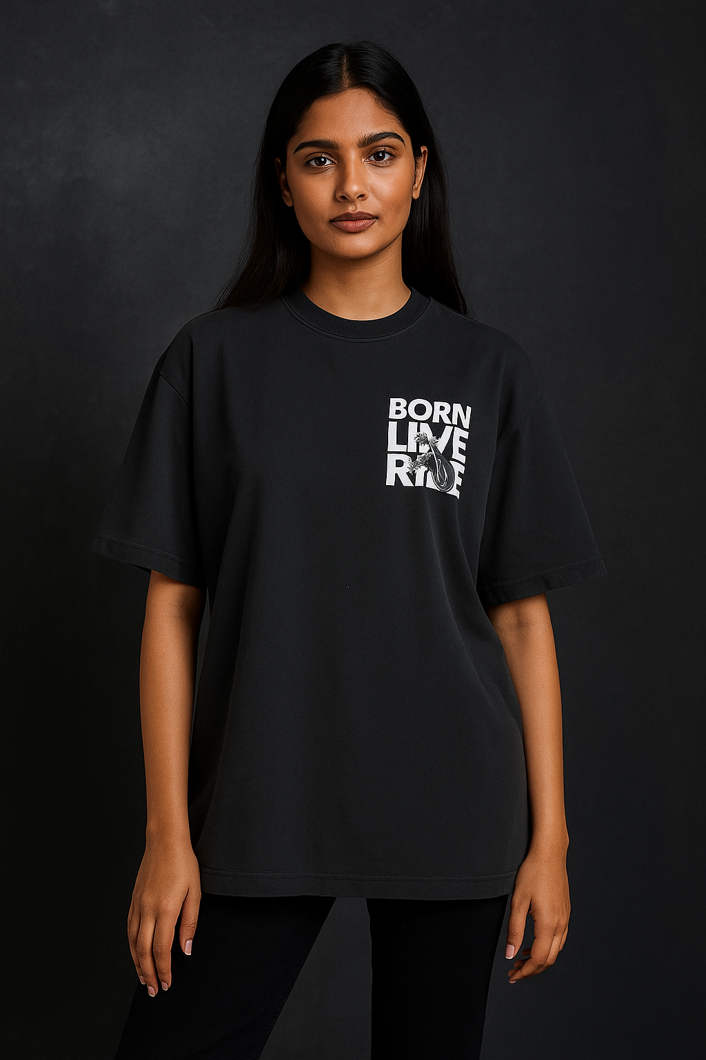 Born Live Ride tee – oversized graphic t-shirt for riders and streetwear lovers
