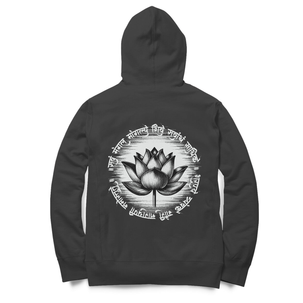 Back View - Krishna hoodie – bold oversized hoodie featuring Shri Krishna silhouette on front and back