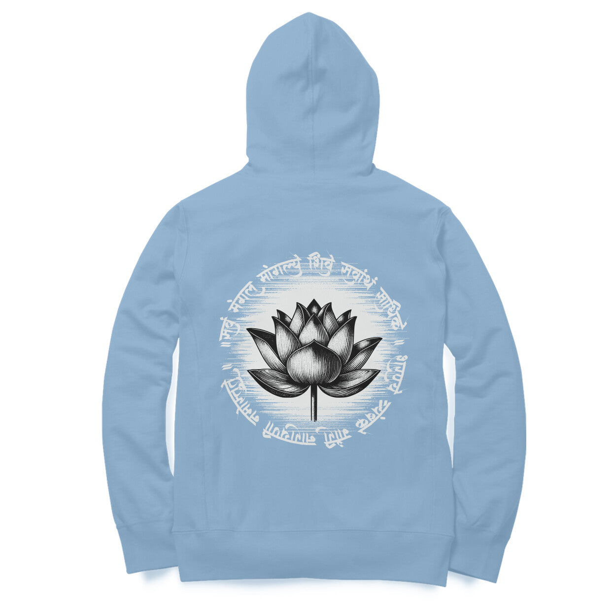 Back View - Krishna hoodie – bold oversized hoodie featuring Shri Krishna silhouette on front and back