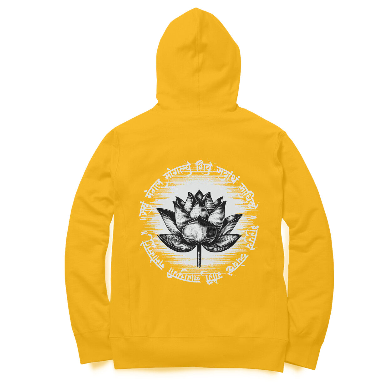 Back View - Krishna hoodie – bold oversized hoodie featuring Shri Krishna silhouette on front and back
