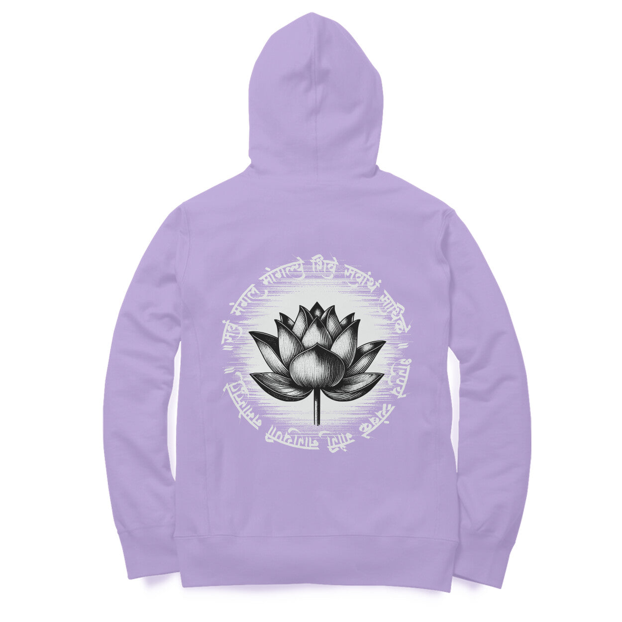 Back View - Krishna hoodie – bold oversized hoodie featuring Shri Krishna silhouette on front and back