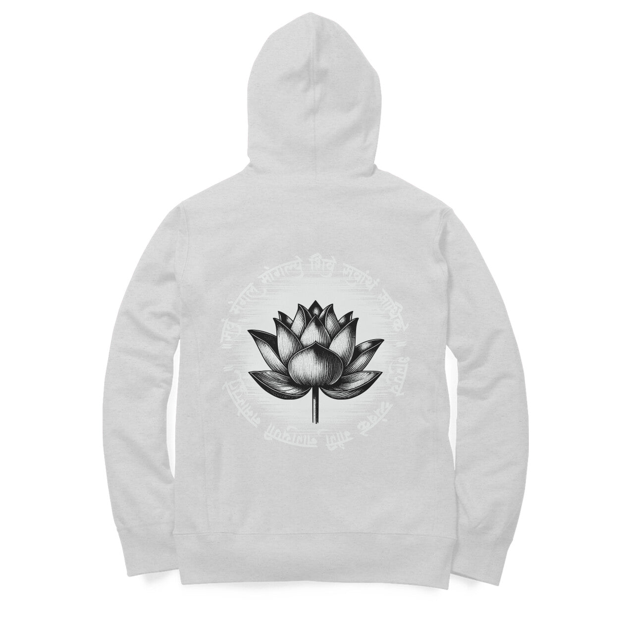 Back View - Krishna hoodie – bold oversized hoodie featuring Shri Krishna silhouette on front and back