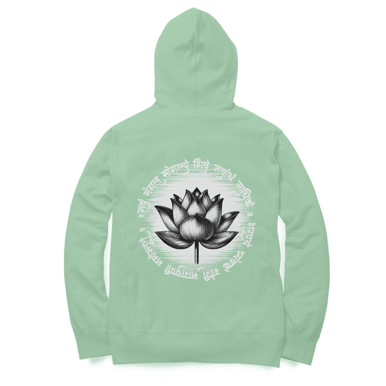 Back View - Krishna hoodie – bold oversized hoodie featuring Shri Krishna silhouette on front and back