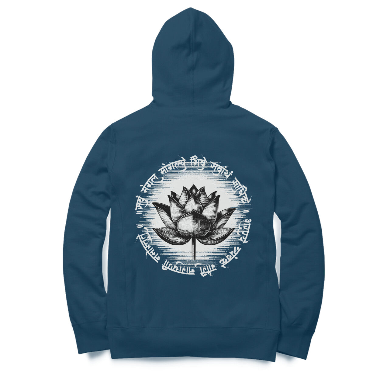 Back View - Krishna hoodie – bold oversized hoodie featuring Shri Krishna silhouette on front and back