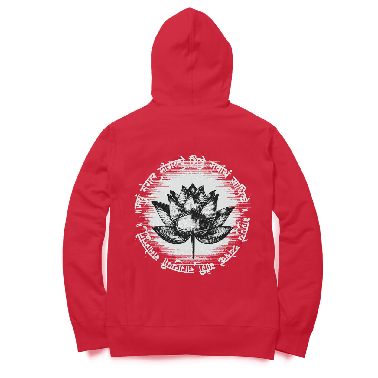 Back View - Krishna hoodie – bold oversized hoodie featuring Shri Krishna silhouette on front and back