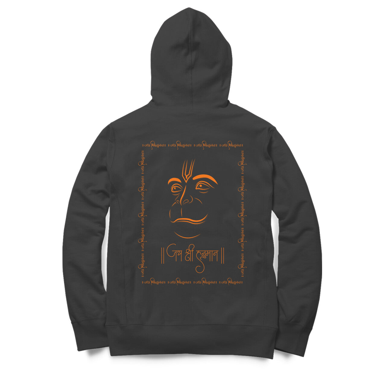 Back View - हनुमान hoodie – bold devotional oversized hoodie with sacred streetwear design