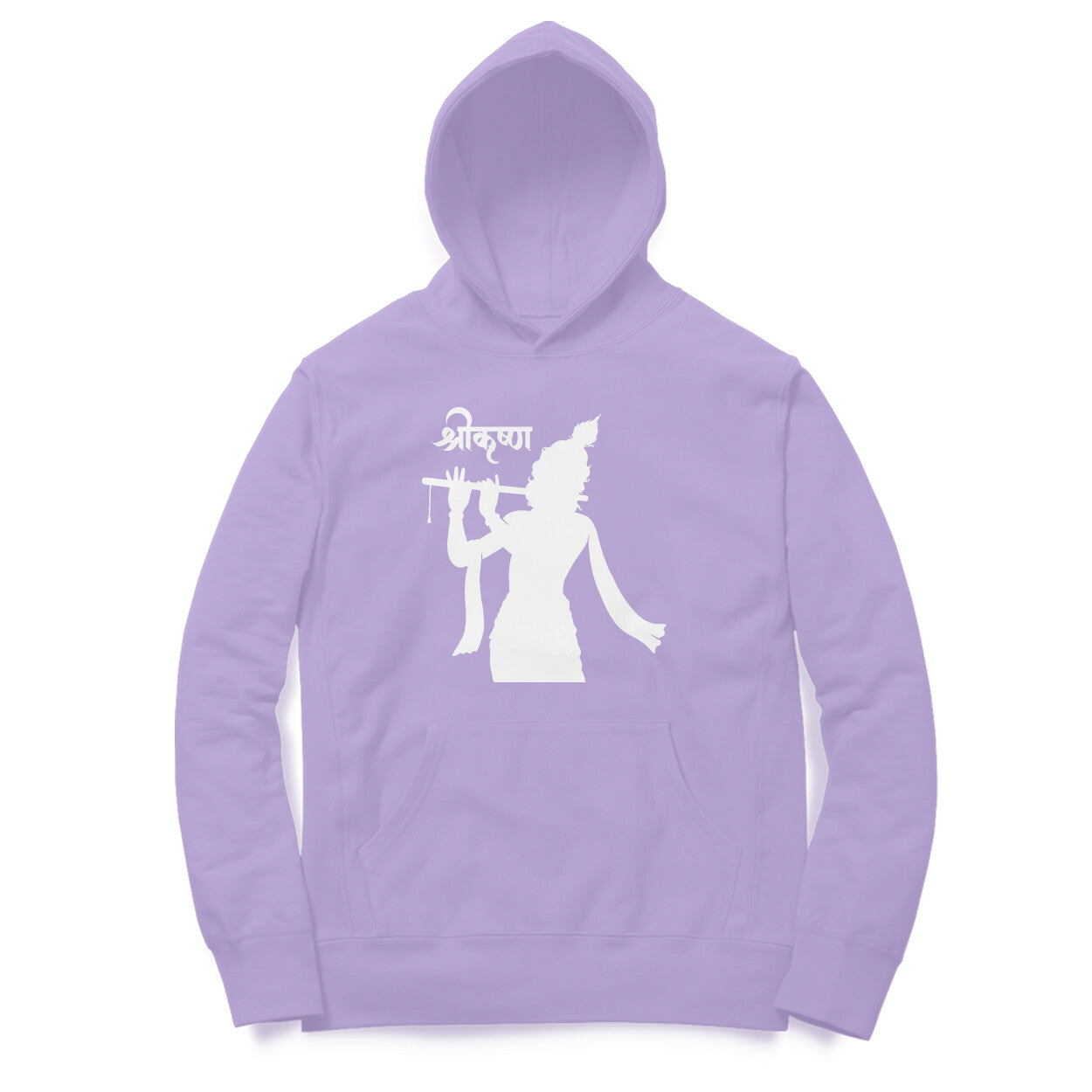 Front View - Krishna hoodie – bold oversized hoodie featuring Shri Krishna silhouette on front and back