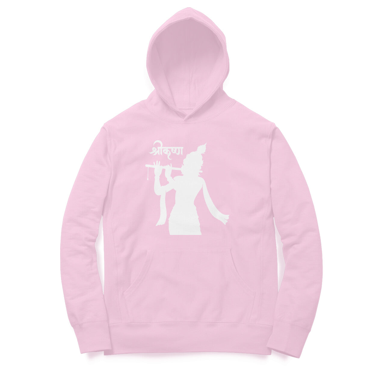 Front View - Krishna hoodie – bold oversized hoodie featuring Shri Krishna silhouette on front and back