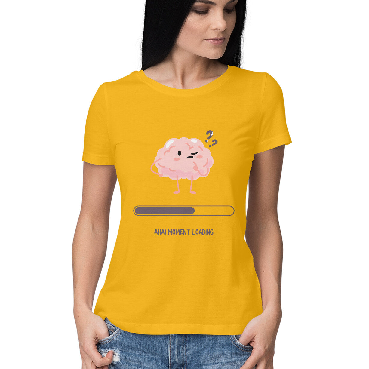 Front View - Overthinker women’s t-shirt – minimalist cotton tee with mental health quote