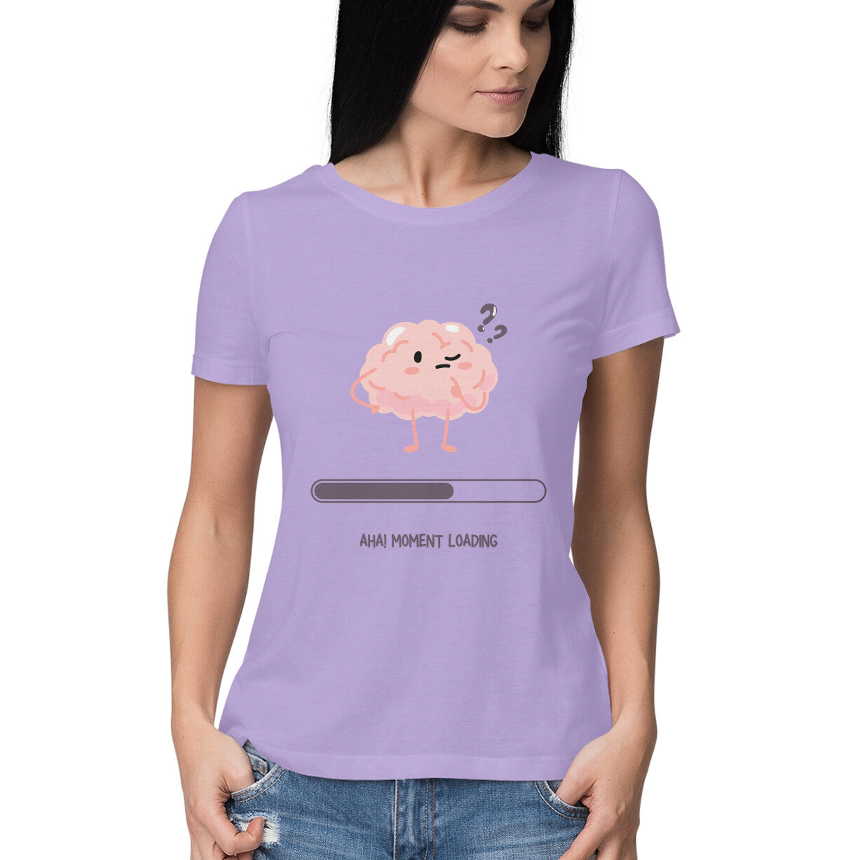 Front View - Overthinker women’s t-shirt – minimalist cotton tee with mental health quote