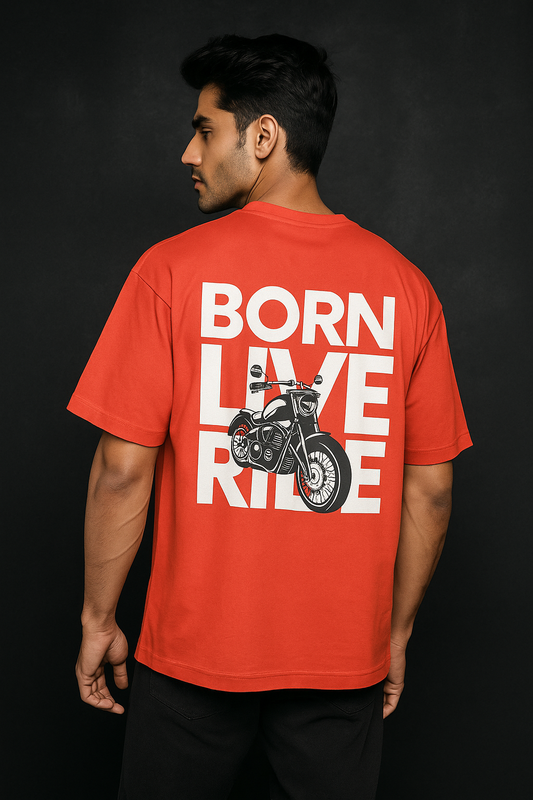Born Live Ride tee – oversized graphic t-shirt for riders and streetwear lovers
