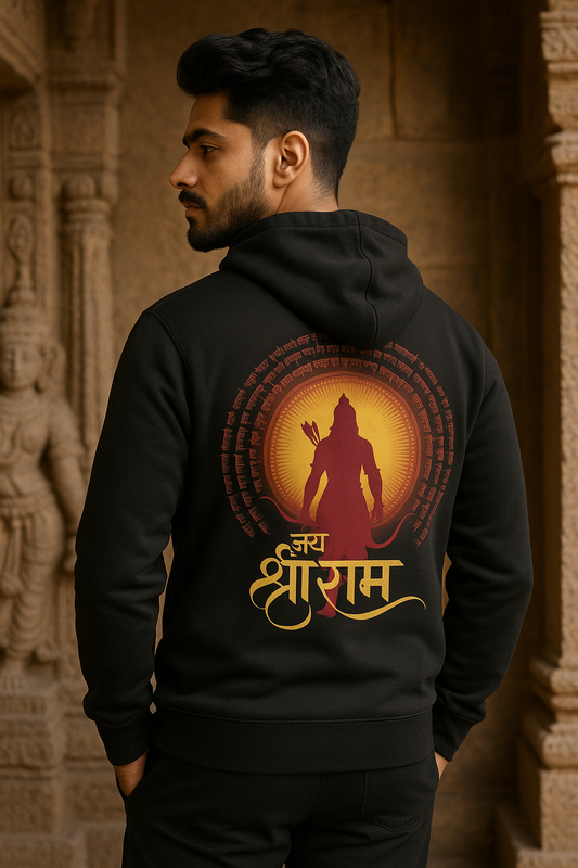 Veer Hanuman hoodie – oversized devotional cotton hoodie with Hanuman graphic and warrior theme
