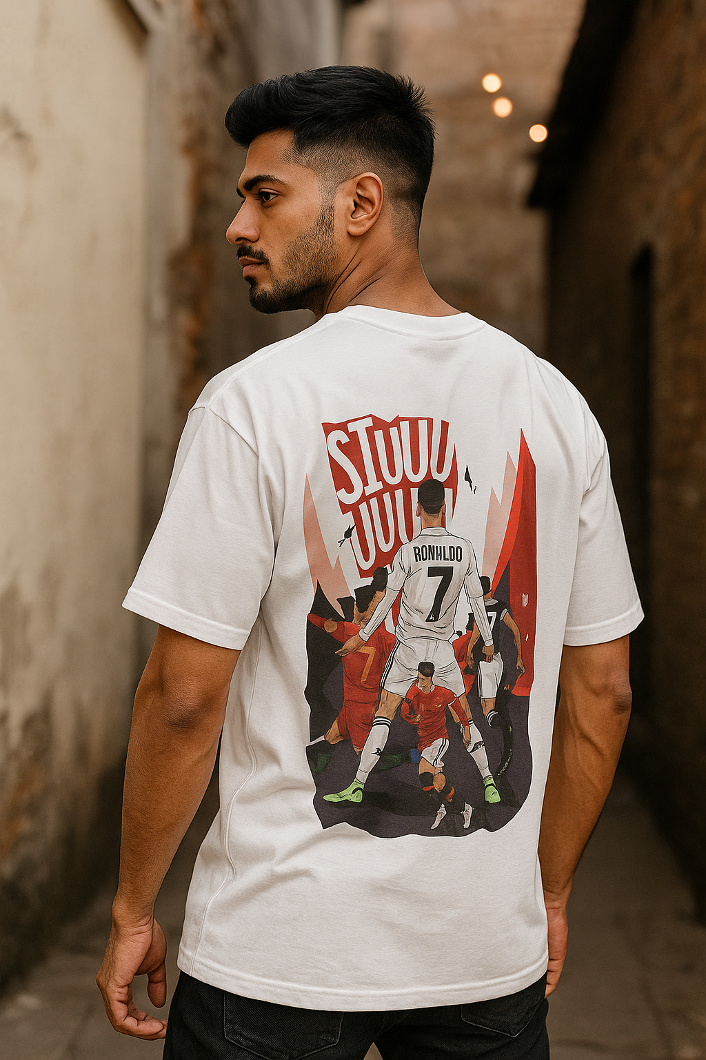 Ronaldo oversized t-shirt – premium unisex cotton tee for football fans