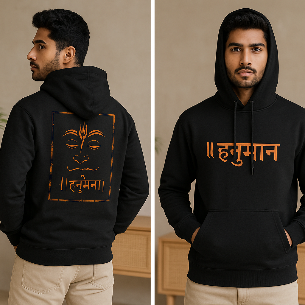 हनुमान hoodie – bold devotional oversized hoodie with sacred streetwear design
