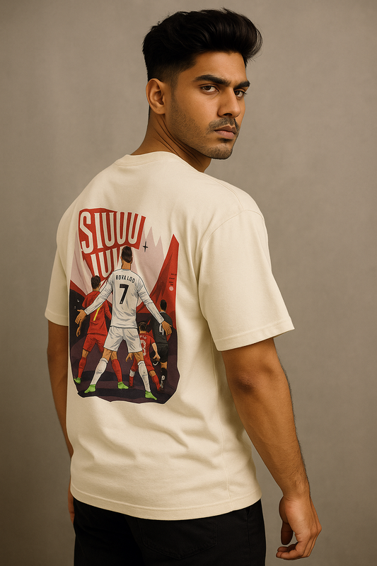 SoulSet Siuuu Energy Oversized T-Shirt – Bold Celebration Graphic Tee | 220 GSM Cotton | Unisex Streetwear India