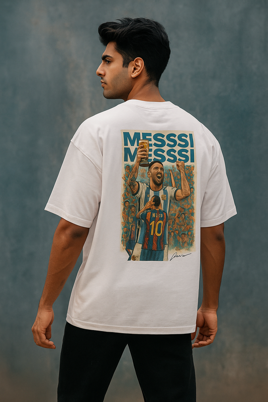 Oversized Messi tribute tee – The Journey. The Legacy. streetwear edition